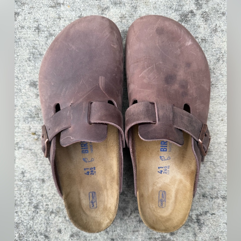 Birkenstock Boston Clog Oiled Leather Habana Size 41